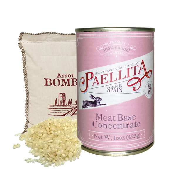 Paellita Pack Meat Valencian Paella Base with Bomba Rice