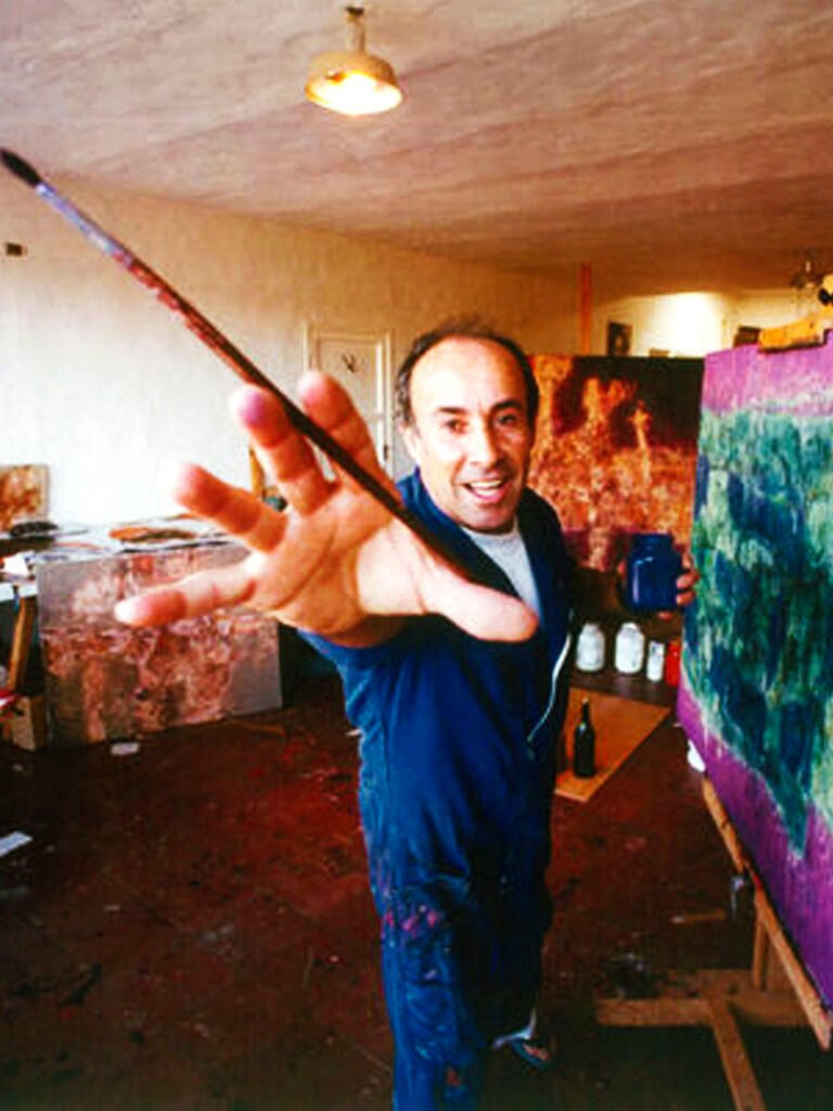 Cesar Manrique, one of Spain's most important modern artists in his studio in the Canary Islands