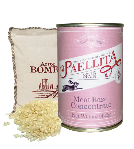 Paellita Pack Meat Valencian Paella Base with Bomba Rice